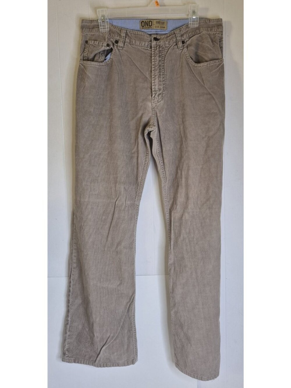 VTG Old Navy Denim Corduroy Beige Boot-Cut Pants Men's Size 34x32